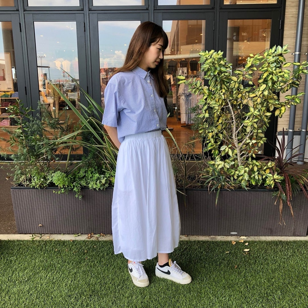 IDEE イデー　POOL いろいろの服　無印良品　スカート　白ギャザースカート IDEE イデーPOOL いろいろの服無印良品スカート白ギャザースカート